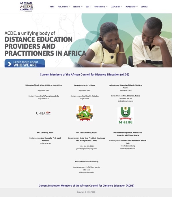 Bircham University ACDE - African Council for Distance Education