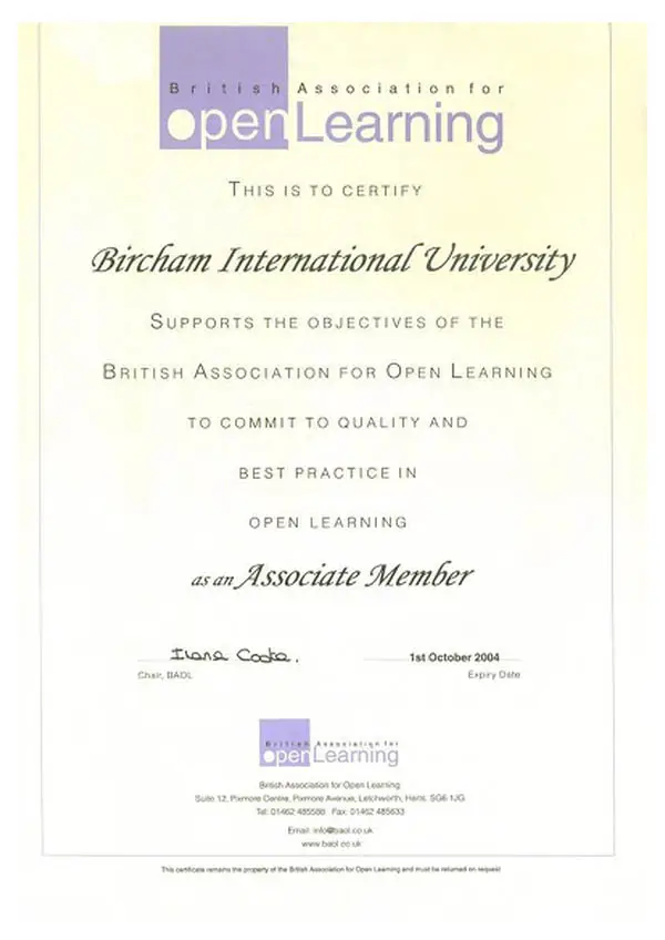 Bircham University BAOL - The British Association for Open Learning Bircham University BAOL - The British Association for Open Learning