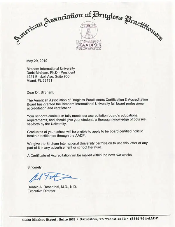 Bircham University AADP - American Association of Drugless Practitioners Bircham University AADP - American Association of Drugless Practitioners