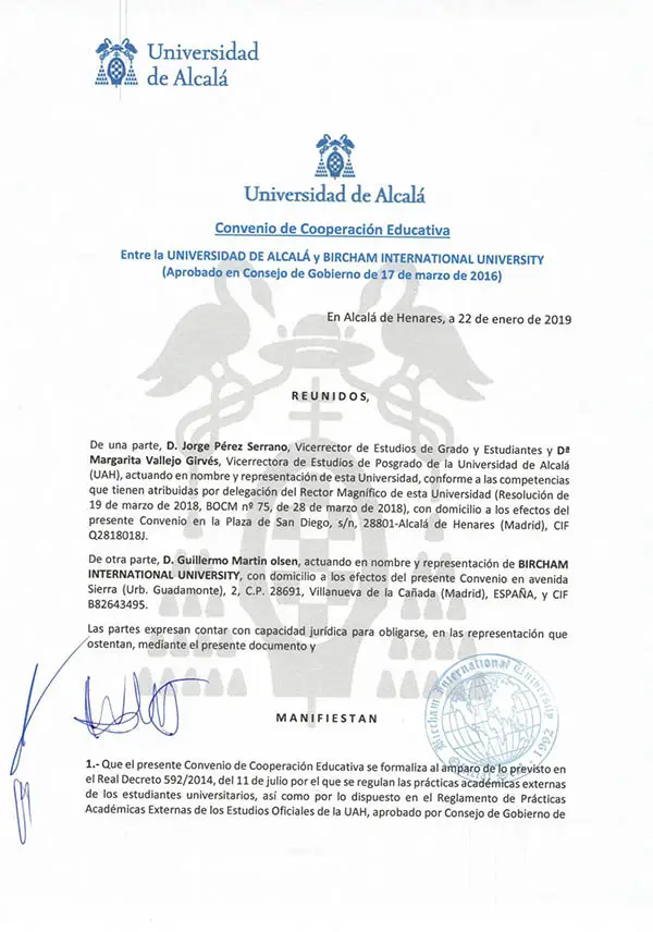 Bircham University UAH - Universidad de Alcalá (Spain) Bircham University UAH - Universidad de Alcalá (Spain)
