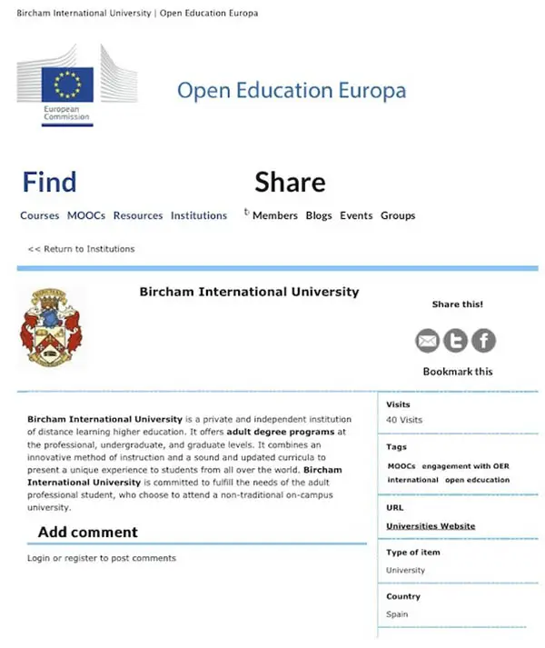 Bircham University EU Open Education Europa Bircham University EU Open Education Europa