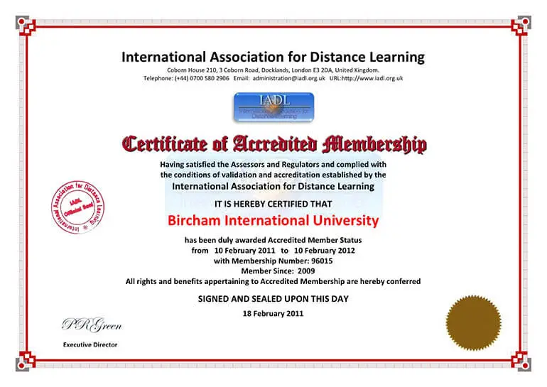 Bircham University IADL - International Association for Distance Learning (UK) Bircham University IADL - International Association for Distance Learning (UK)