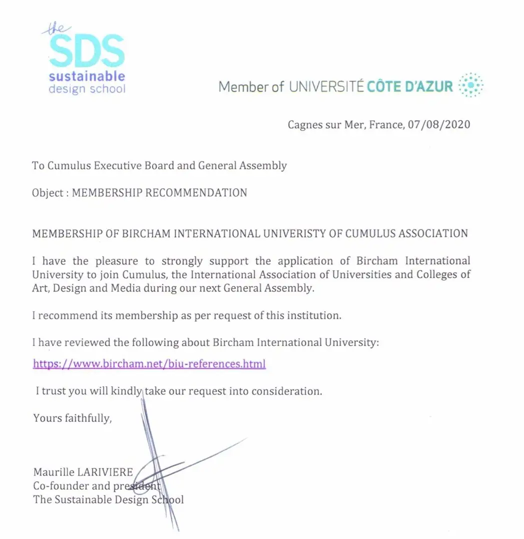 Bircham University SDS - Sustainable Design School (France) Bircham University SDS - Sustainable Design School (France)
