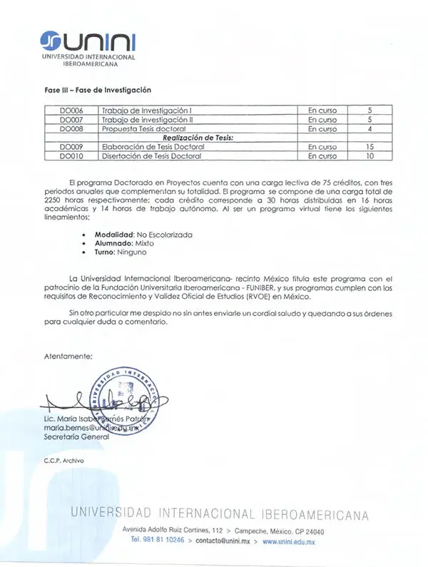 Bircham University UNINI - Universidad Internacional Iberoamericana Bircham University UNINI - Universidad Internacional Iberoamericana