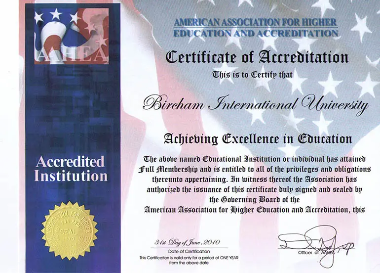 Bircham University AAHEA - American Association for Higher Education and Accreditation Bircham University AAHEA - American Association for Higher Education and Accreditation