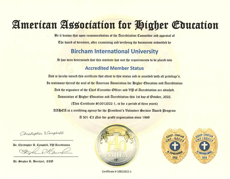 Bircham University AAHEA - American Association for Higher Education and Accreditation Bircham University AAHEA - American Association for Higher Education and Accreditation